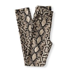 Zara Snakeskin Print Cream Skinny Jeans Size 0